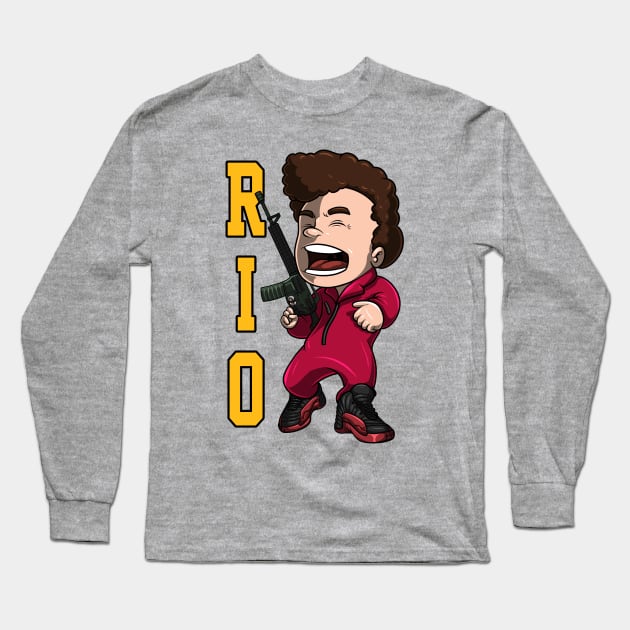 Rio Money Heist Long Sleeve T-Shirt by namanyastudios